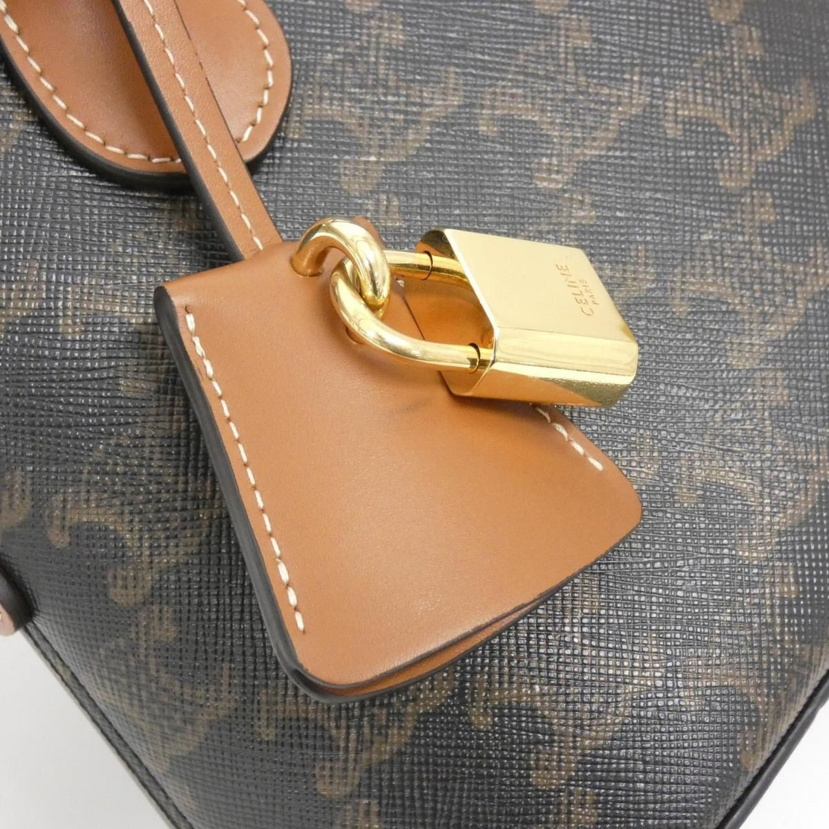 Celine Teen Onollin Trionf Canvas Calf Shoulder Bag