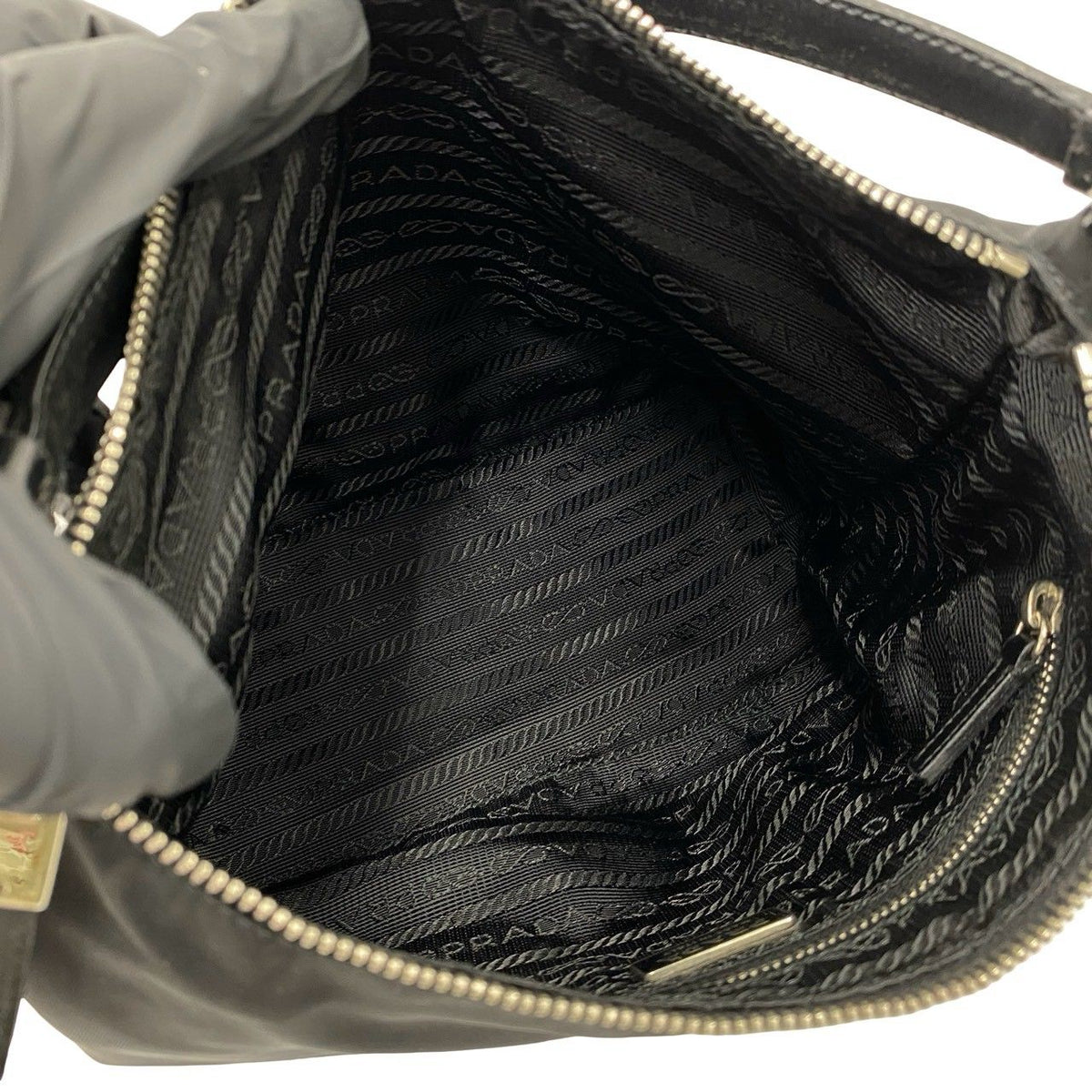 Prada Nylon Leather Handbag