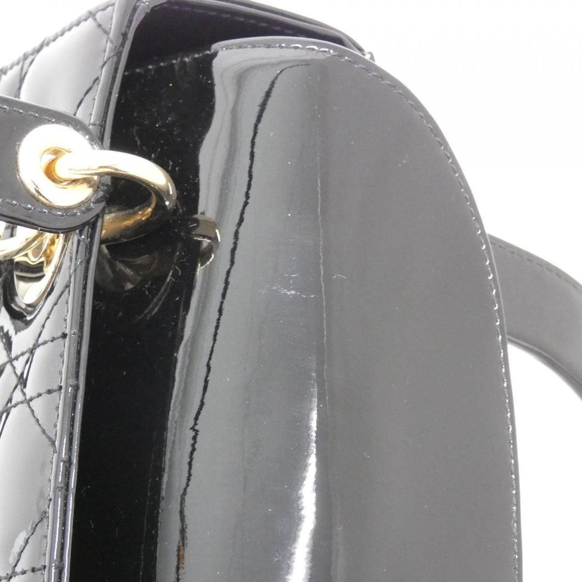 Christian Dior Lady Dior Patent Leather Bag