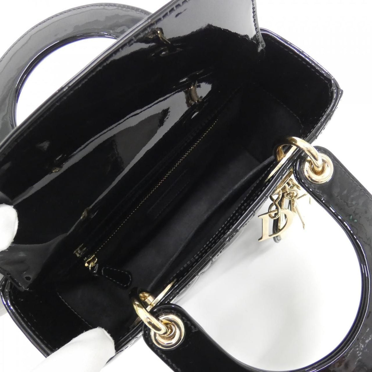 Christian Dior Lady Dior Patent Leather Bag