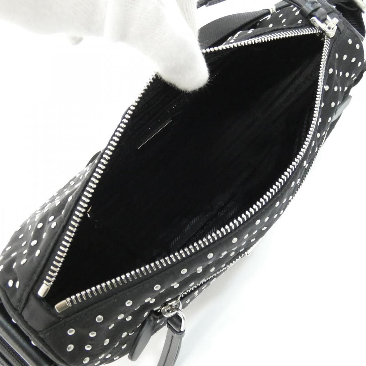 Prada Vela Borchie Shoulder Bag