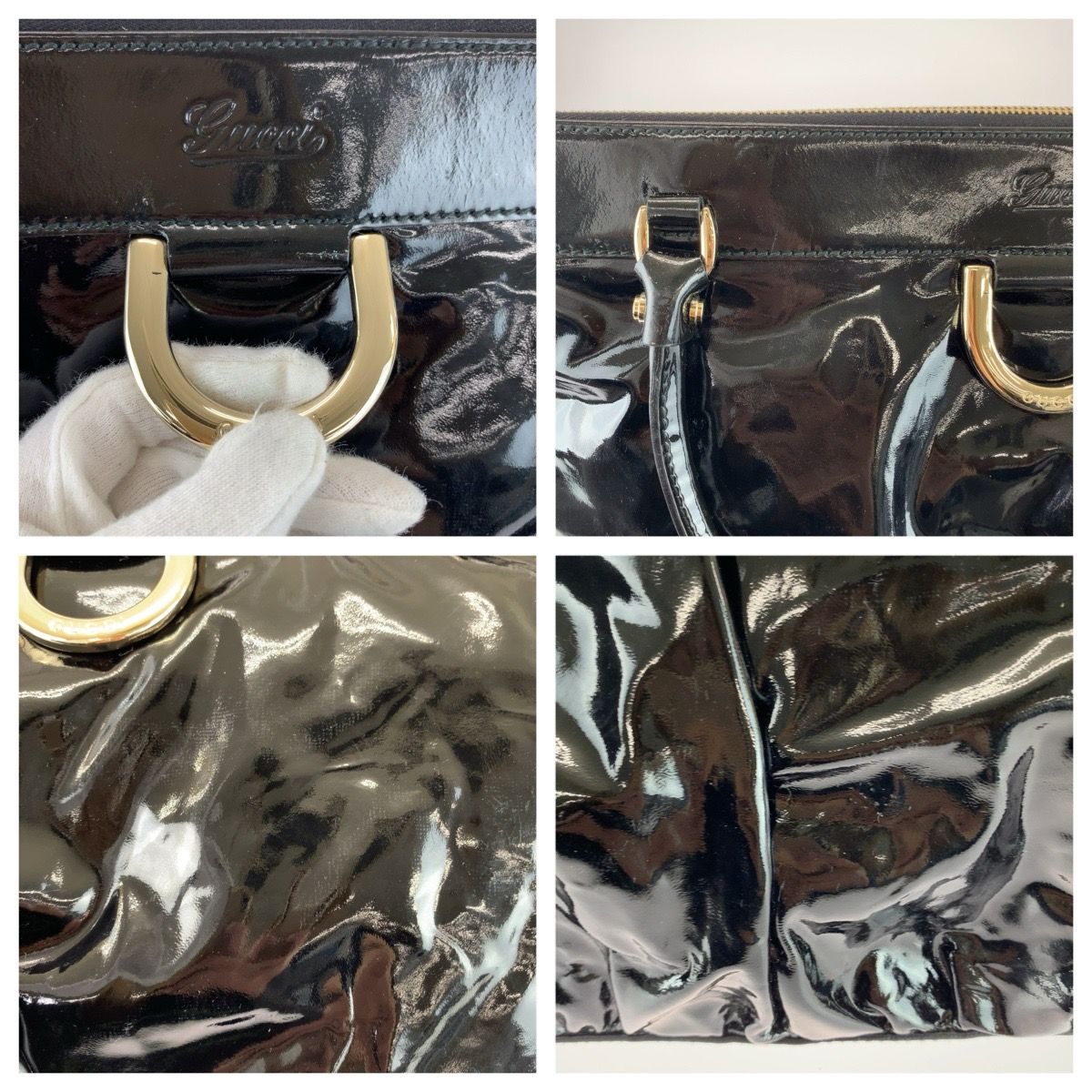 Gucci Abbey Patent Tote Bag