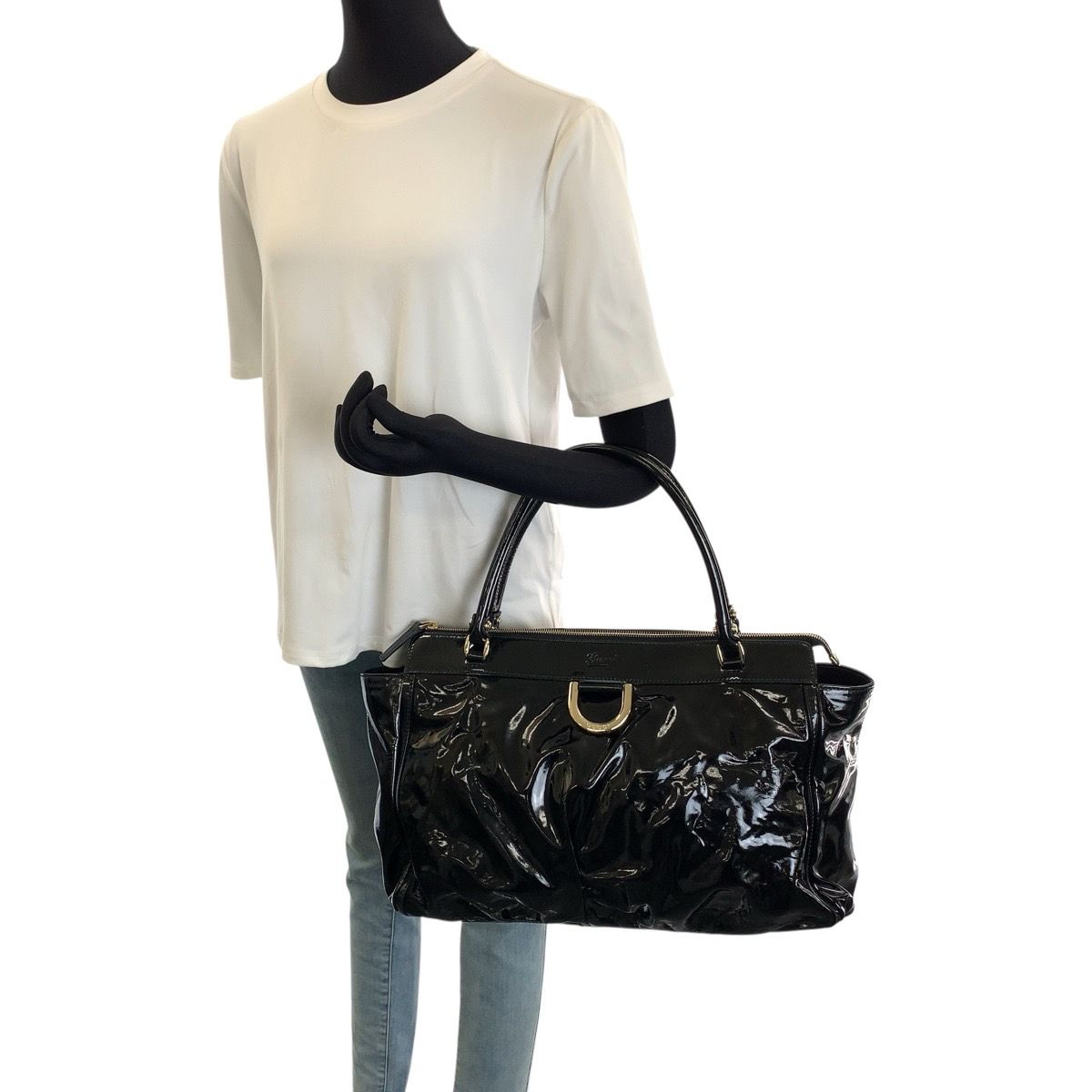 Gucci Abbey Patent Tote Bag