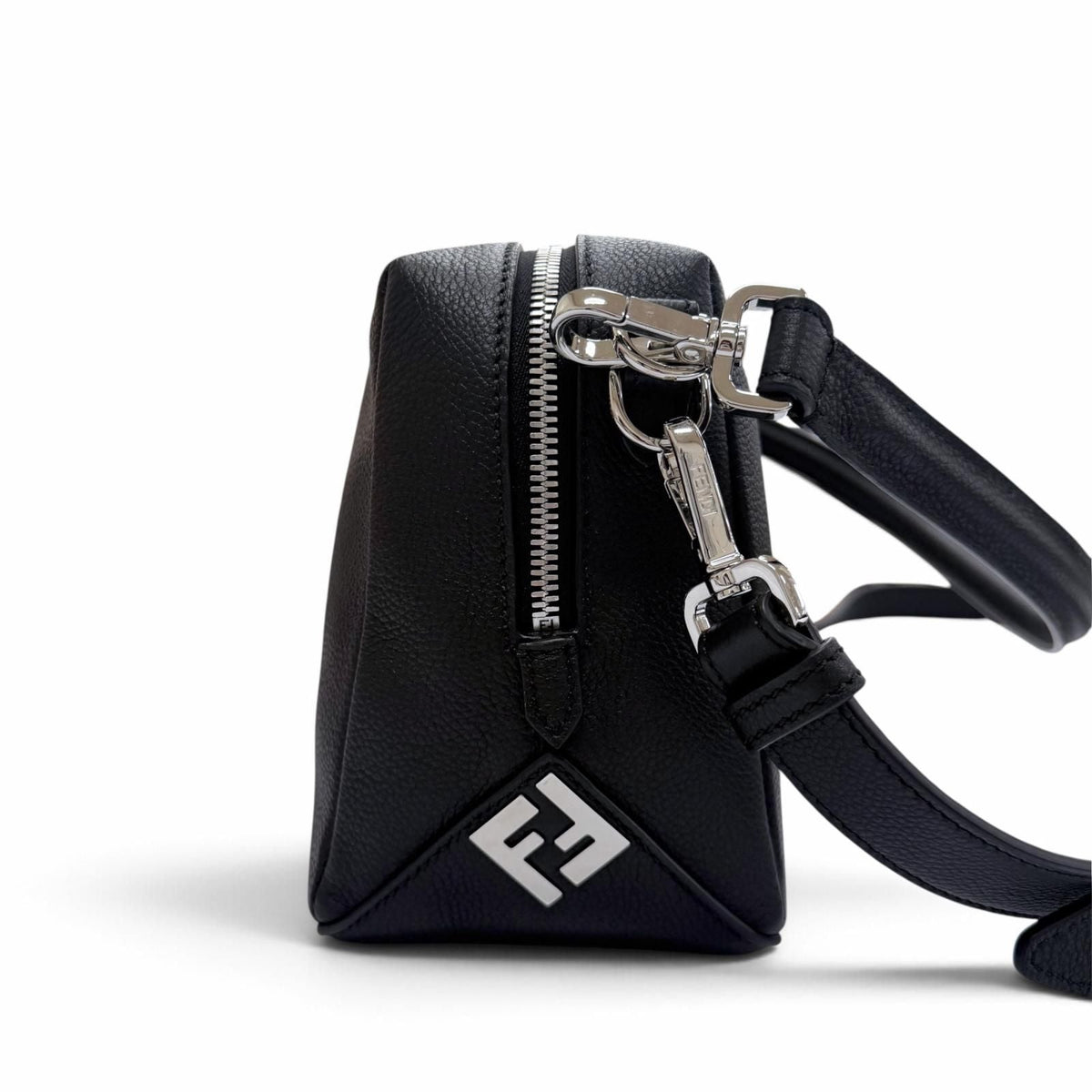 Fendi FF Metal Grain Calfskin 2way Shoulder Bag