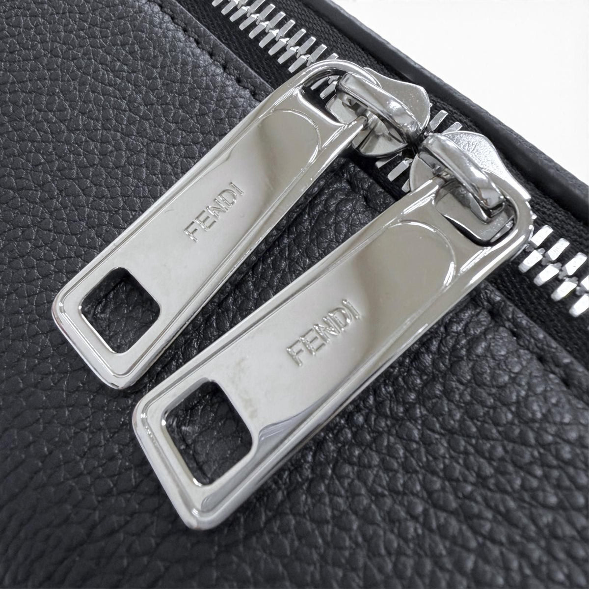 Fendi FF Metal Grain Calfskin 2way Shoulder Bag