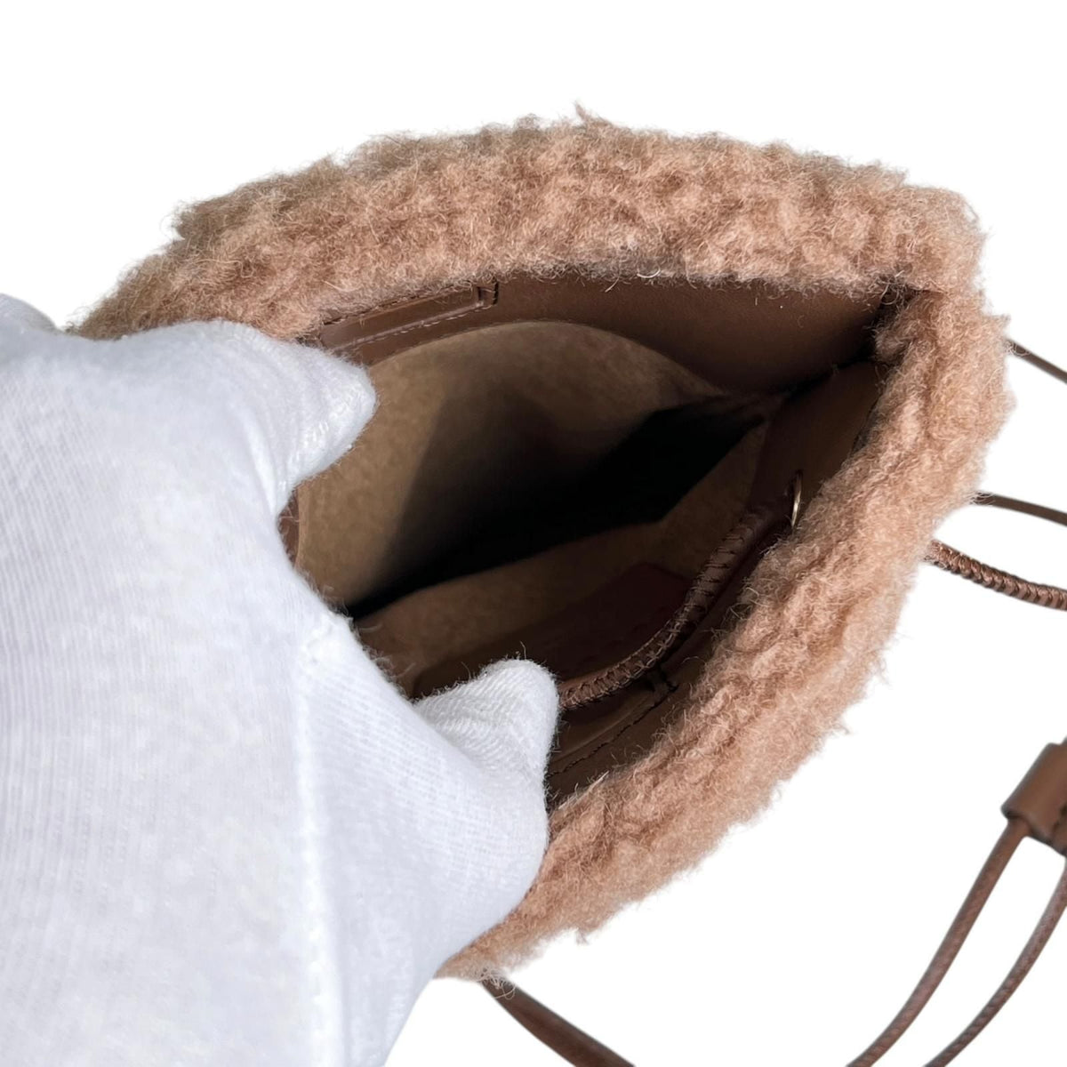 Max Mara Teddy Bear Camel Silk Shoulder Bag
