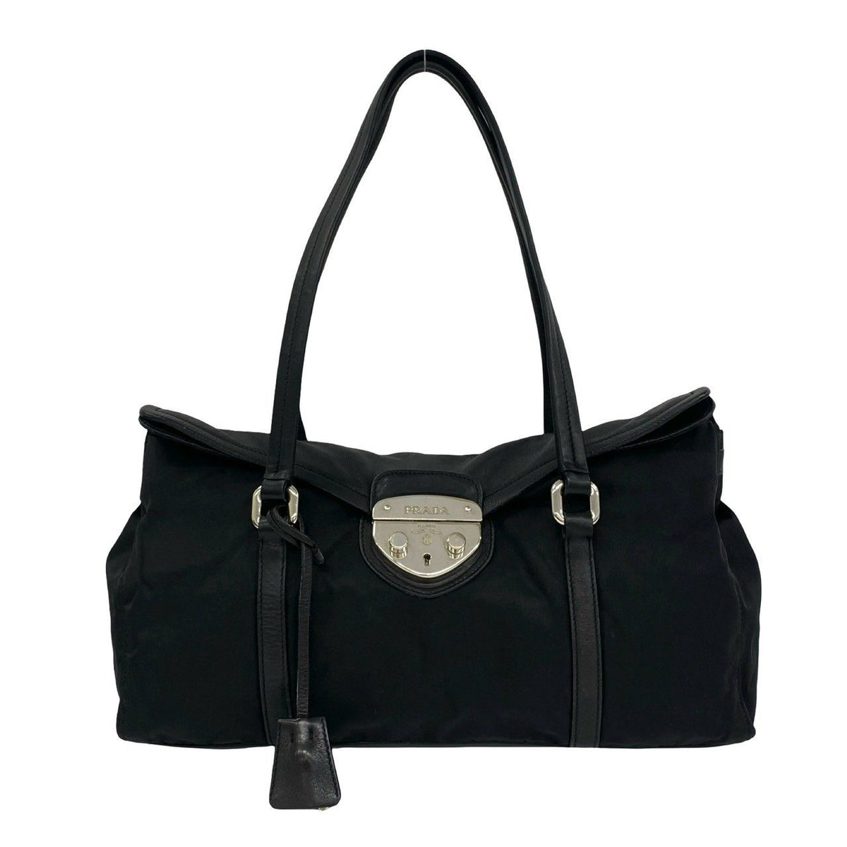 Prada Tessuto Nylon Leather Tote Bag