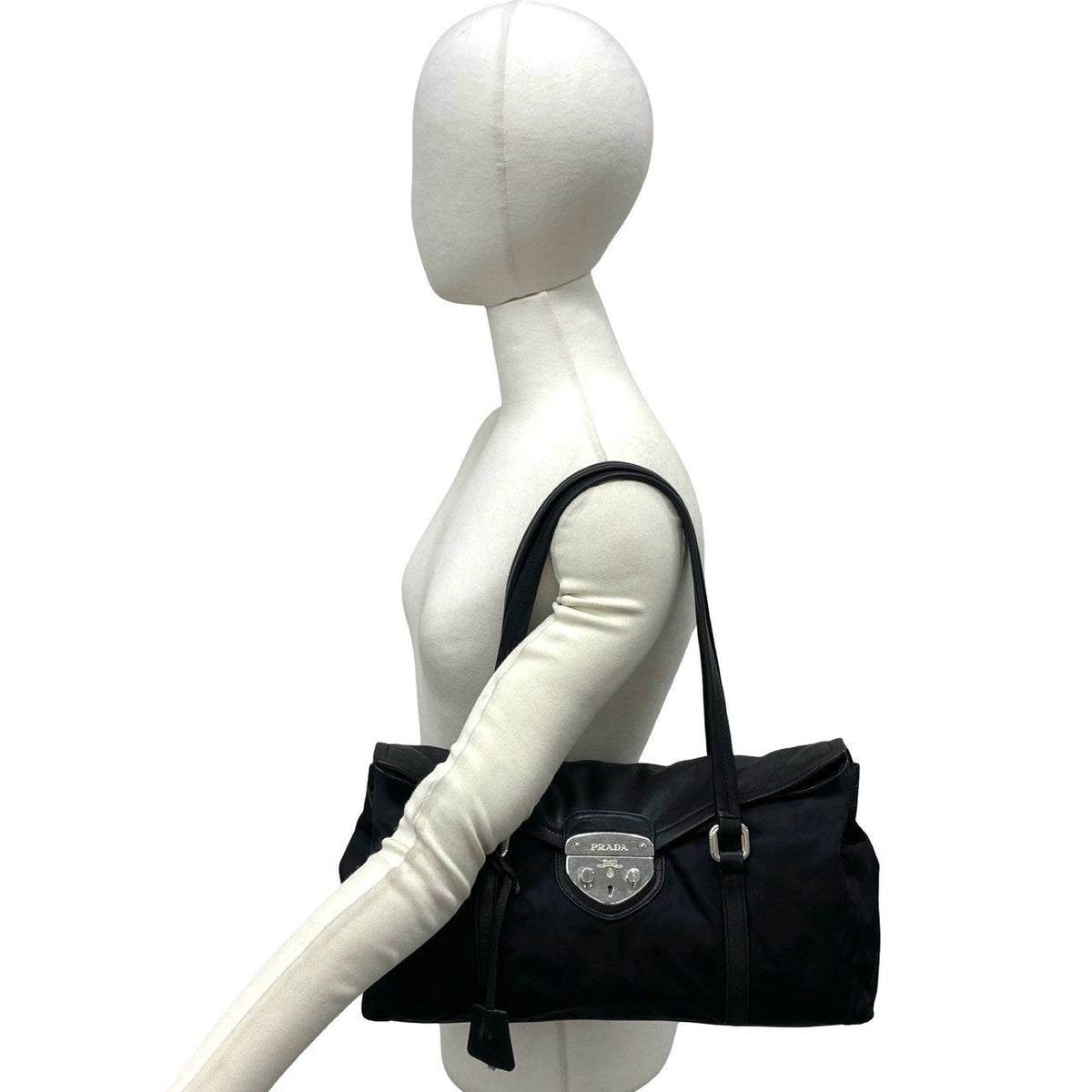 Prada Tessuto Nylon Leather Tote Bag