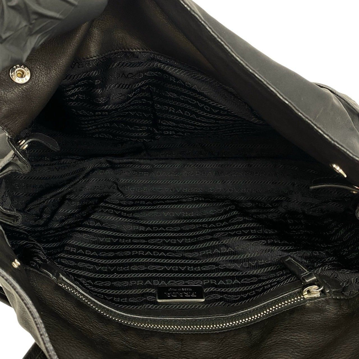 Prada Tessuto Nylon Leather Tote Bag