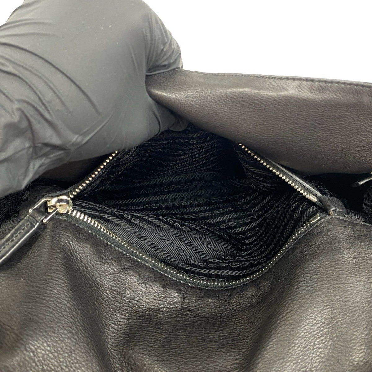 Prada Tessuto Nylon Leather Tote Bag