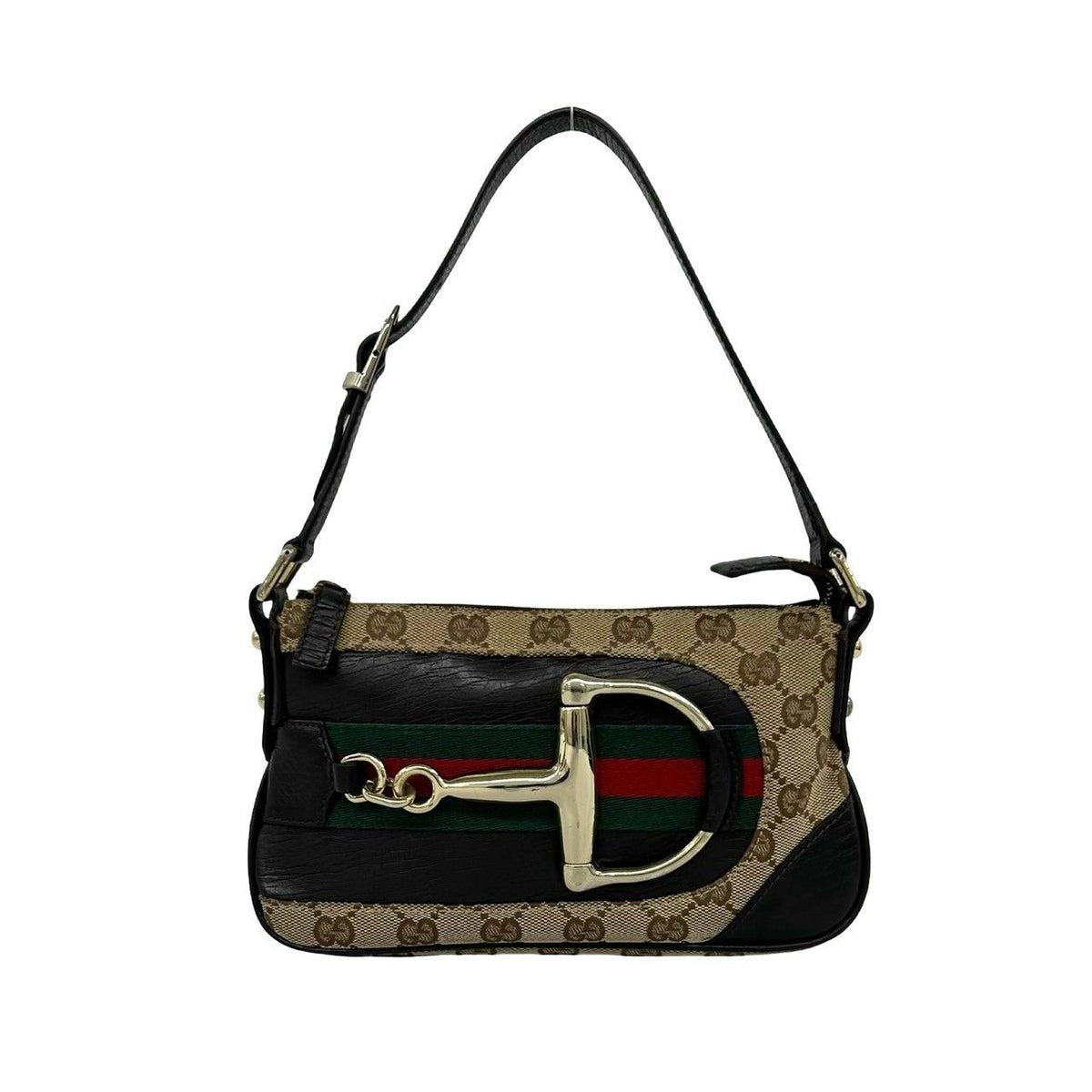 Gucci Sherry Line Horsebit Leather Shoulder Bag
