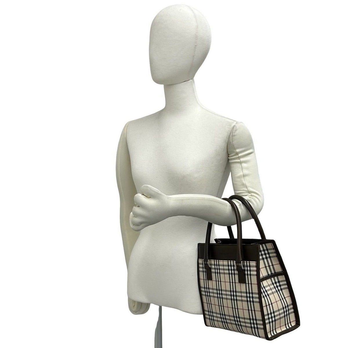 Burberry Leather Canvas Handbag
