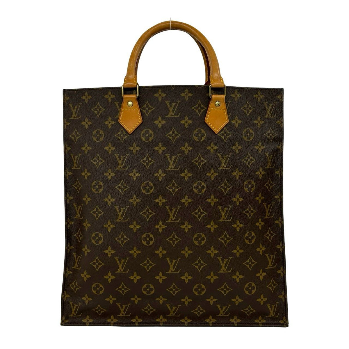 Louis Vuitton Sac Plat Monogram Leather Tote Bag