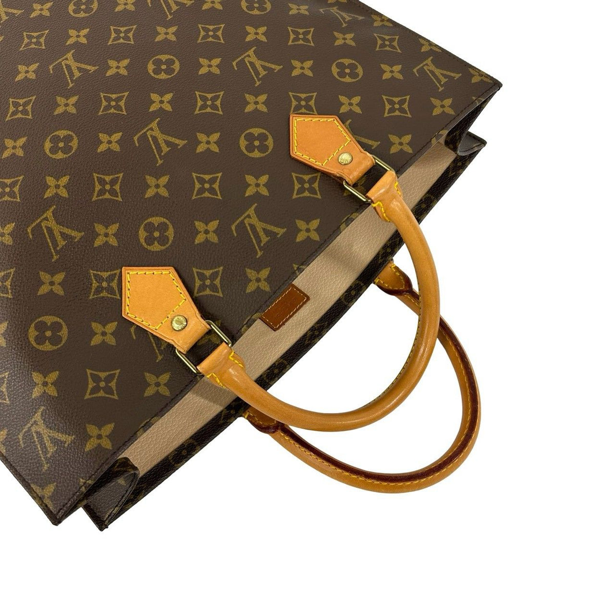 Louis Vuitton Sac Plat Monogram Leather Tote Bag