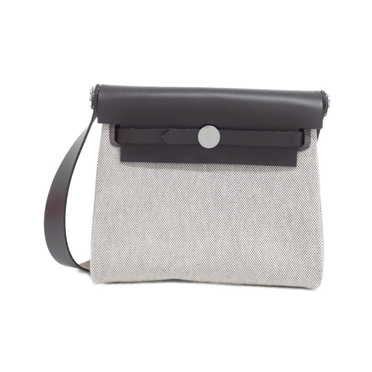 Hermes Herbag Zip Canvas Calfskin Shoulder Bag