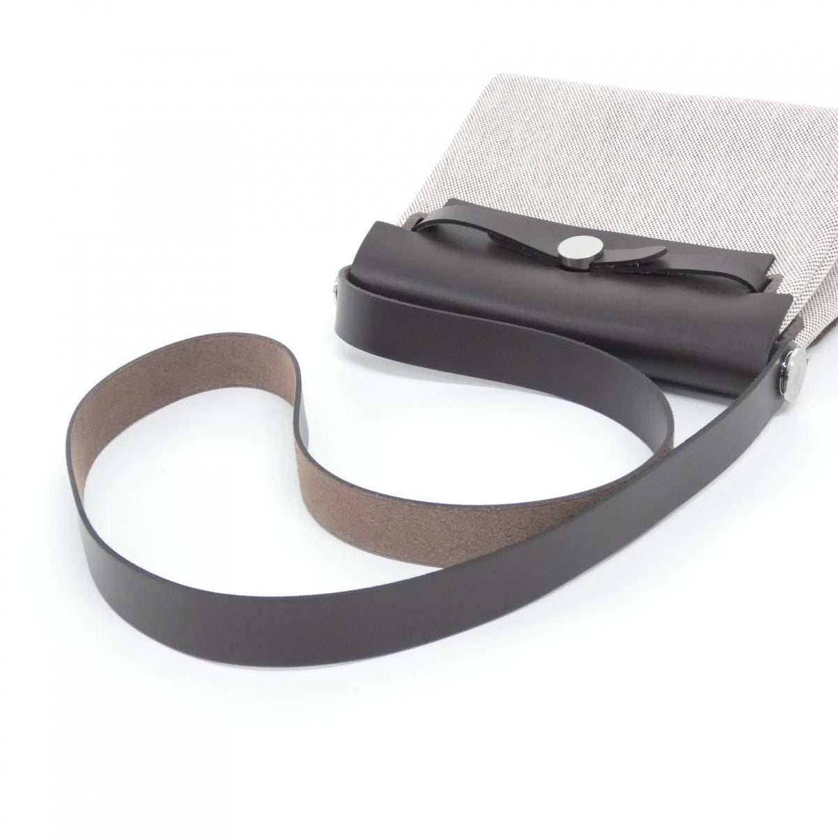 Hermes Herbag Zip Canvas Calfskin Shoulder Bag