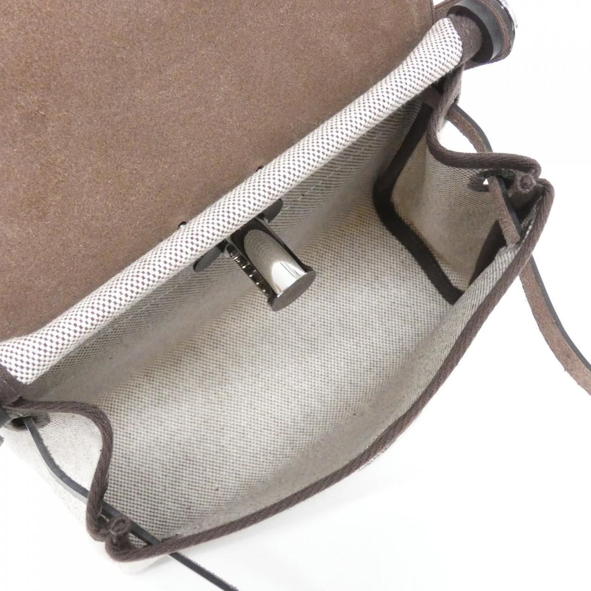 Hermes Herbag Zip Canvas Calfskin Shoulder Bag