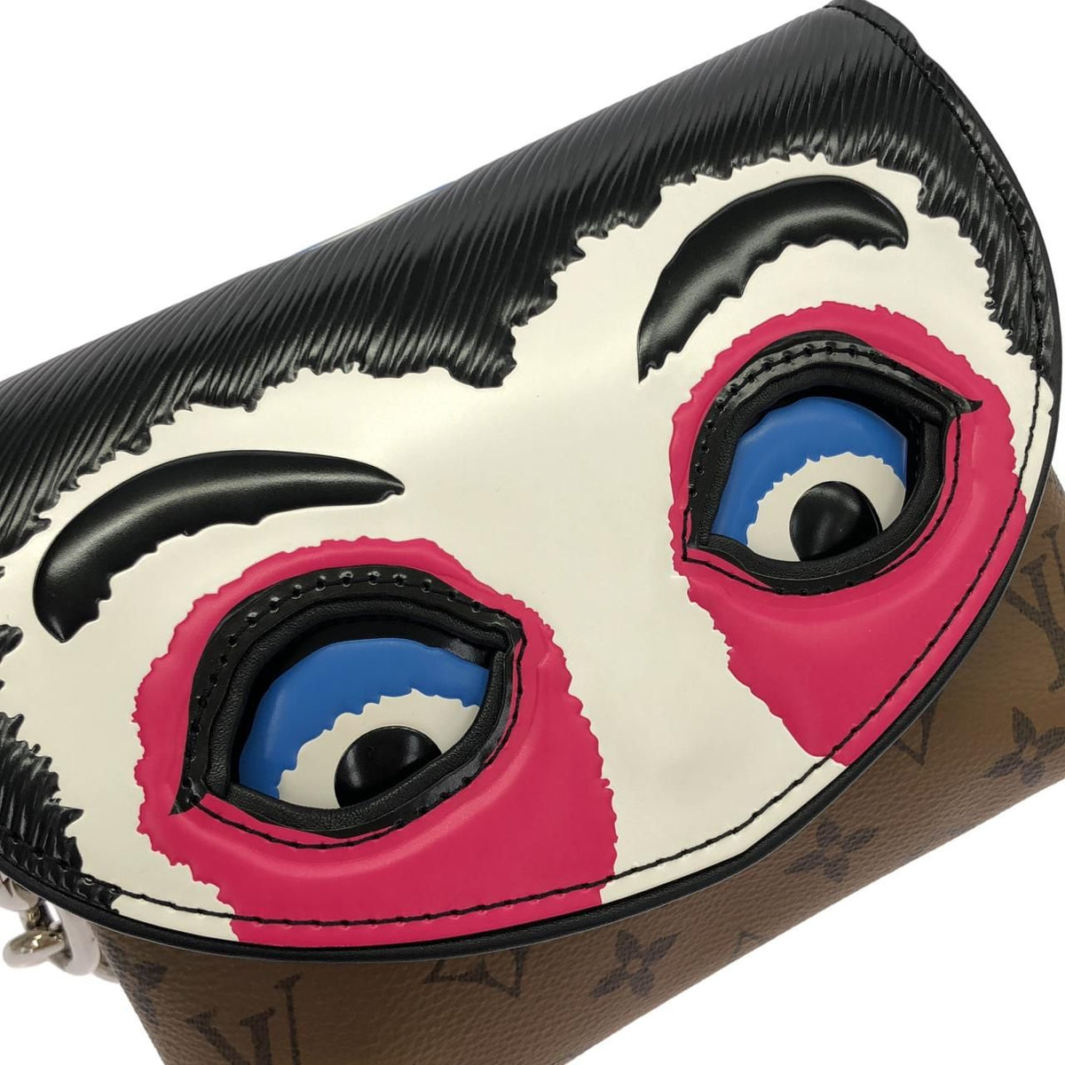 Louis Vuitton Pochette Kabuki Mask Monogram Coated Canvas Shoulder Bag