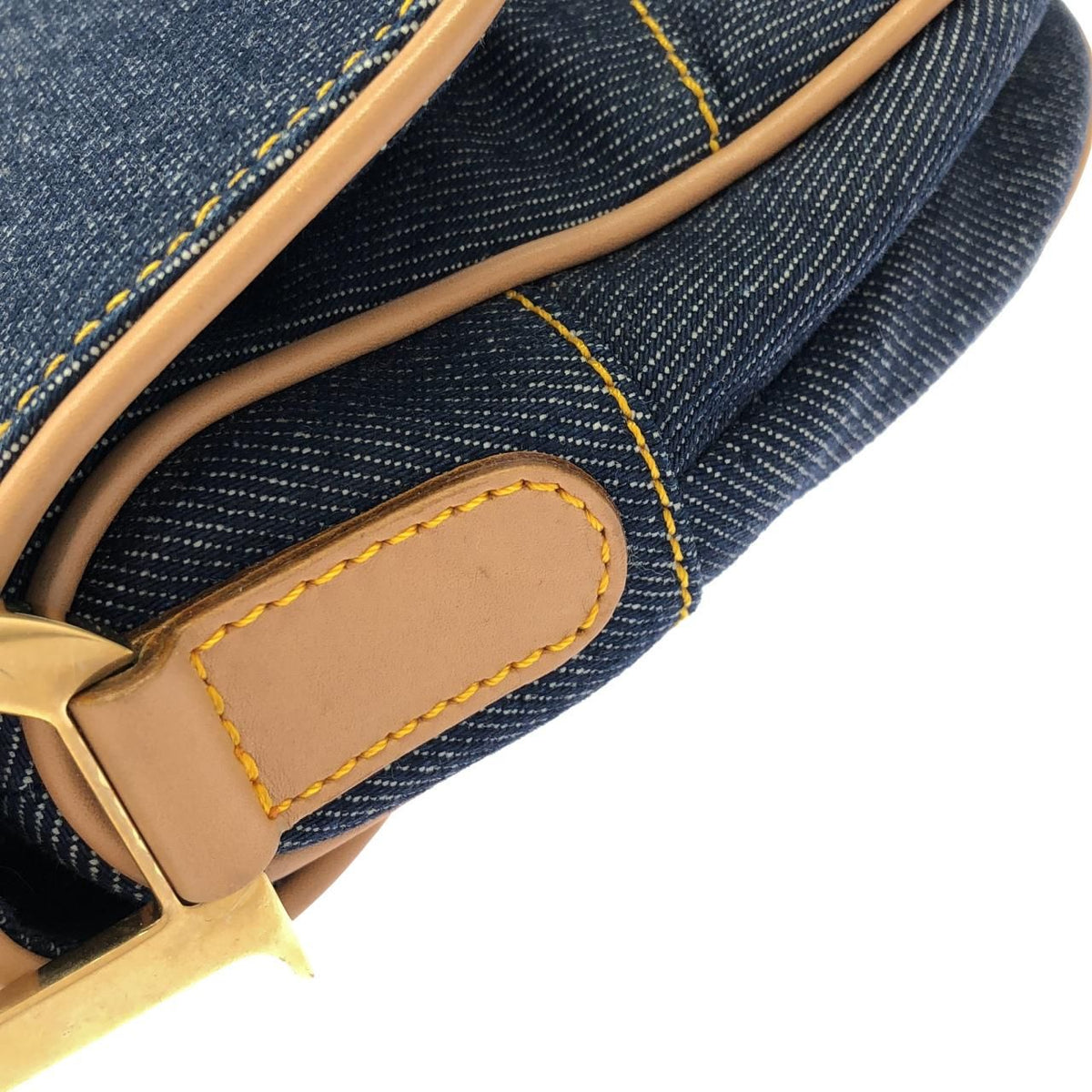 Christian Dior Saddle Denim Leather Shoulder Bag