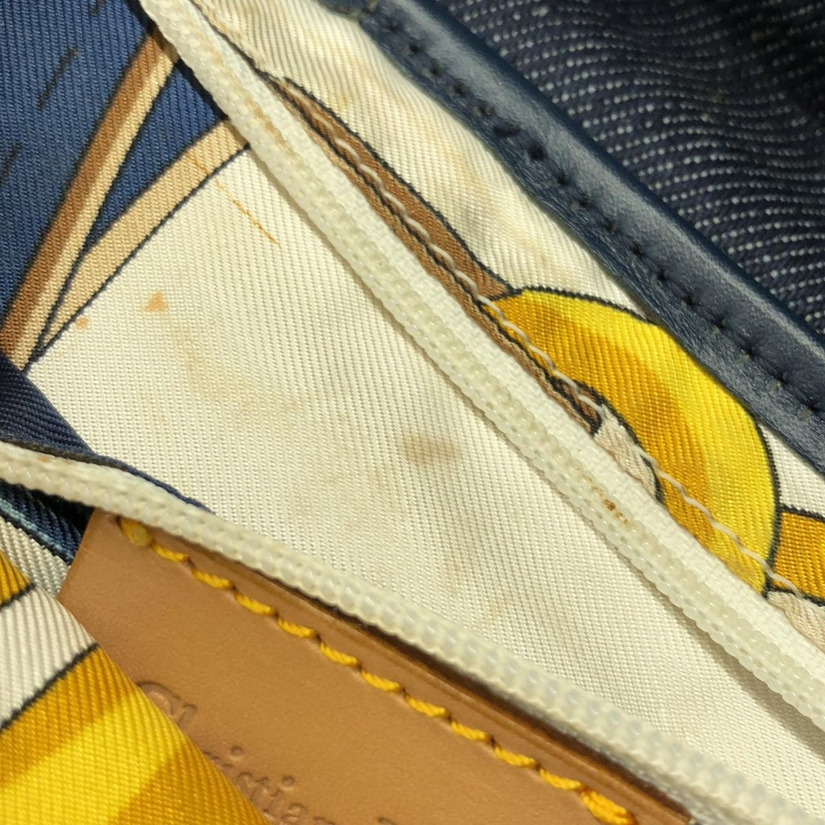 Christian Dior Saddle Denim Leather Shoulder Bag