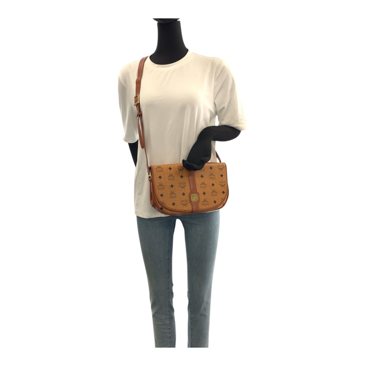 MCM Visetos Leather Shoulder Bag