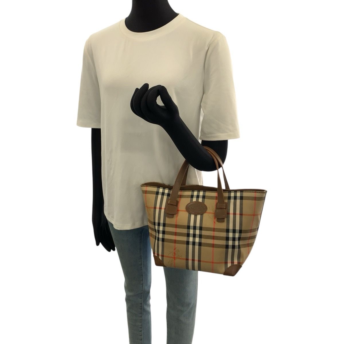 Burberry Canvas Leather Tote Bag