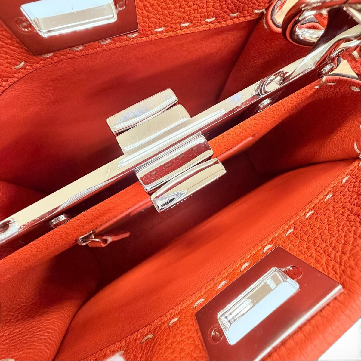 Fendi Selleria Peekaboo Mini Leather 2way Shoulder Bag