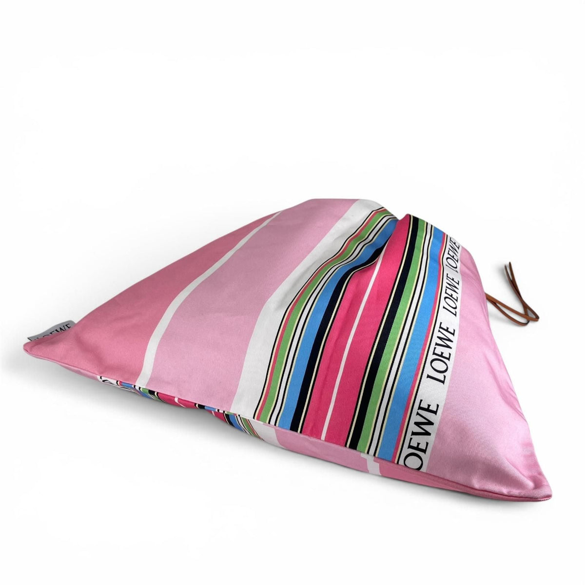Loewe Pouch Drawstring Logo Patch Stripe Pattern Drawstring Bag