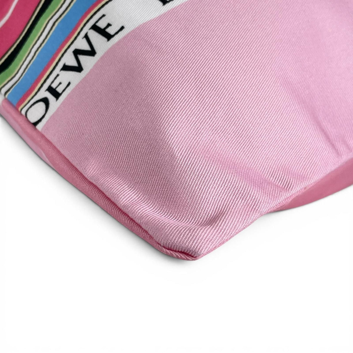 Loewe Pouch Drawstring Logo Patch Stripe Pattern Drawstring Bag