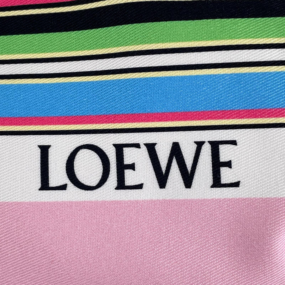Loewe Pouch Drawstring Logo Patch Stripe Pattern Drawstring Bag
