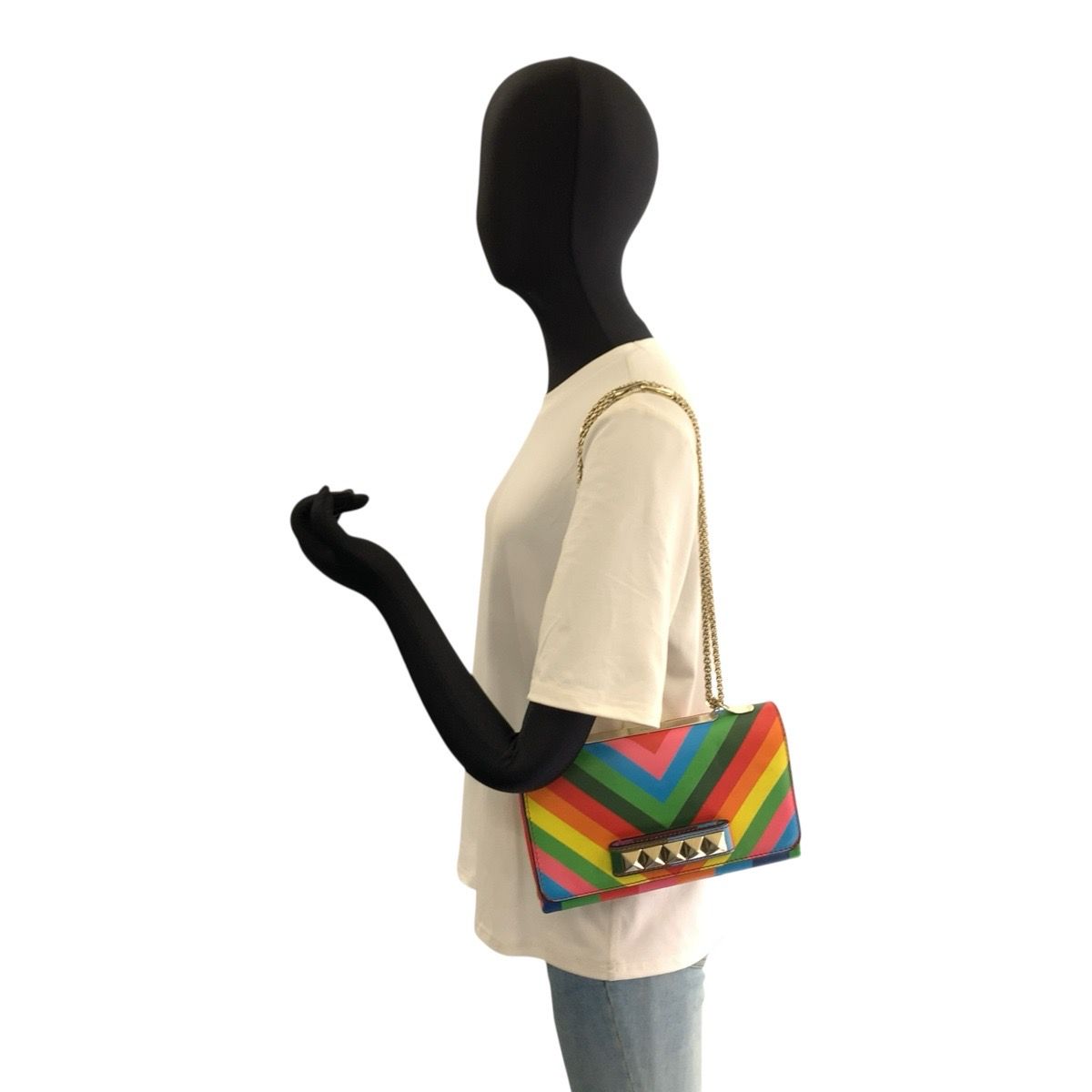 Valentino Rockstud Leather Chain Shoulder Bag