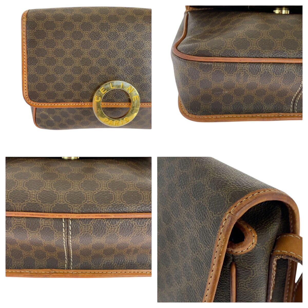 Celine Macadam Circle Logo PVC Shoulder Bag