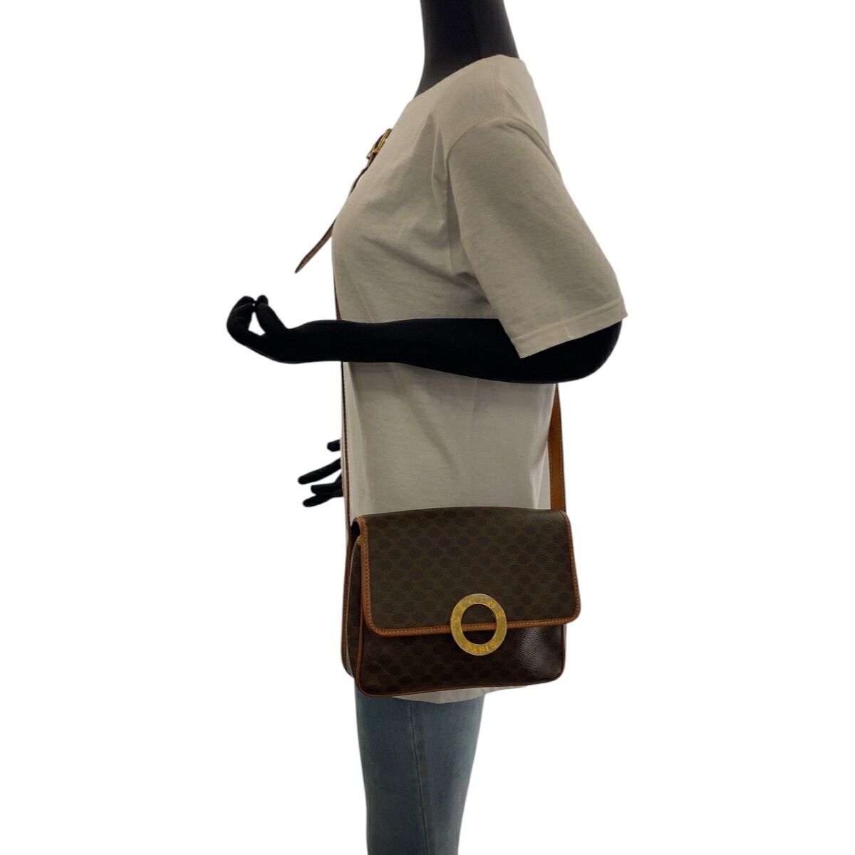 Celine Macadam Circle Logo PVC Shoulder Bag
