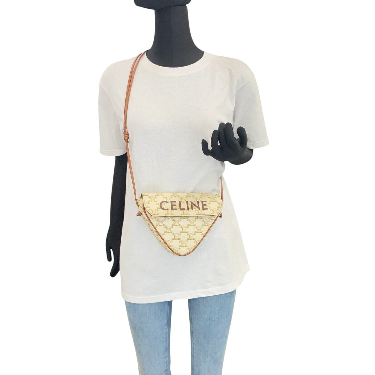Celine Triomphe Triangle PVC Shoulder Bag