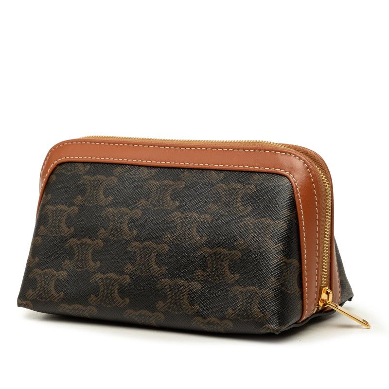 Celine Triomphe Small Cosmetic Pouch PVC Leather Pouch