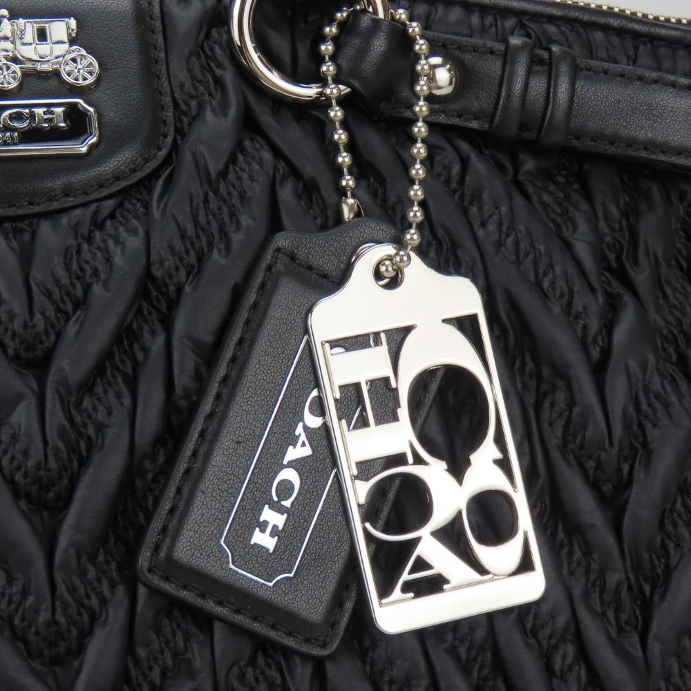 COACH Gathered Nylon Leather Handbag