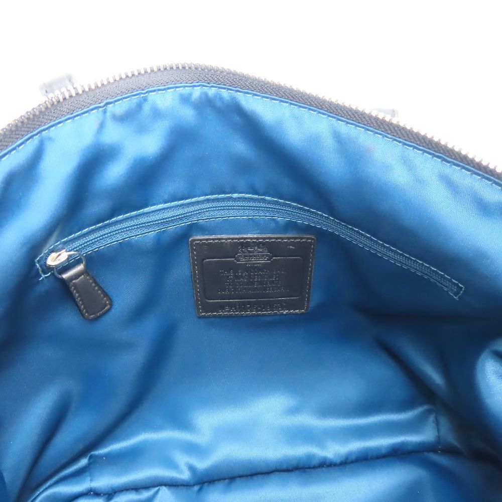 COACH Gathered Nylon Leather Handbag