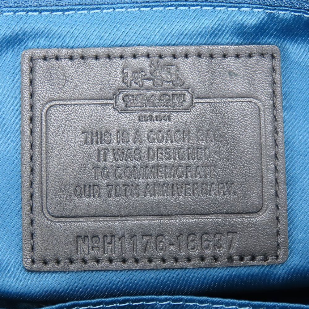 COACH Gathered Nylon Leather Handbag