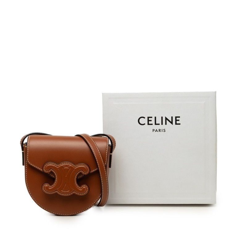 CELINE Triomphe Mini Buzas Cuir Leather Shoulder Bag