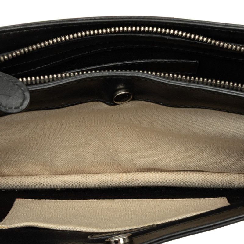 Balenciaga Navy Pochette Canvas Leather Shoulder Bag