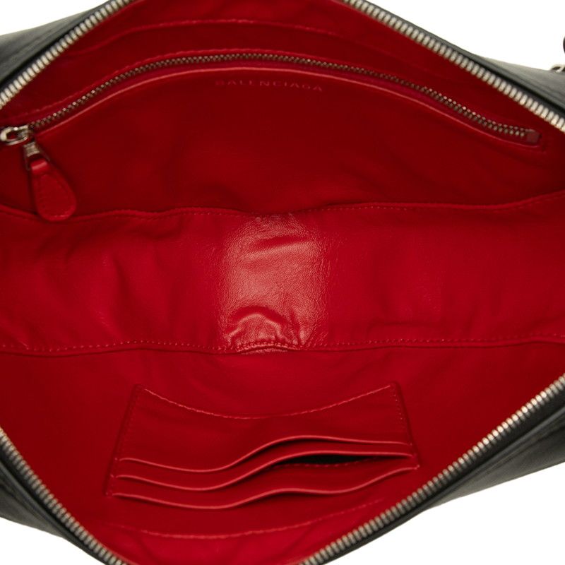 Balenciaga Triangle Logo Print Leather Shoulder Bag