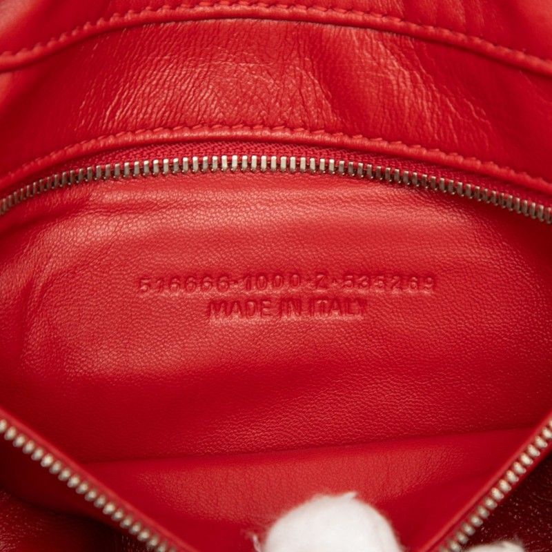 Balenciaga Triangle Logo Print Leather Shoulder Bag