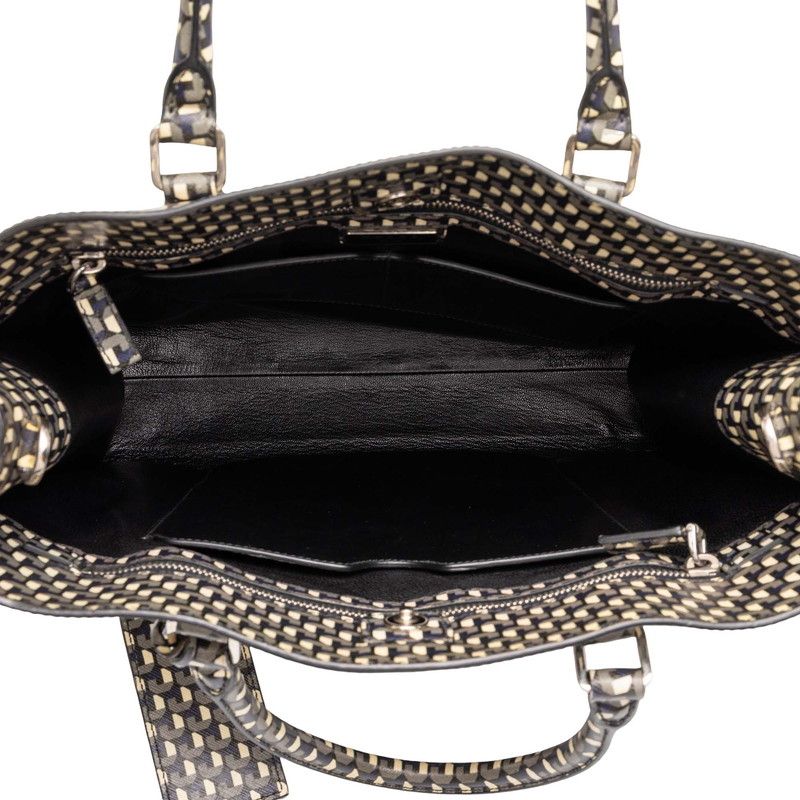 Prada Saffiano Stampato Geometric 2way Shoulder Bag