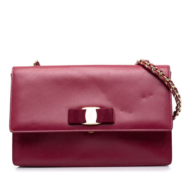 Salvatore Ferragamo Vara Ribbon Leather Shoulder Bag