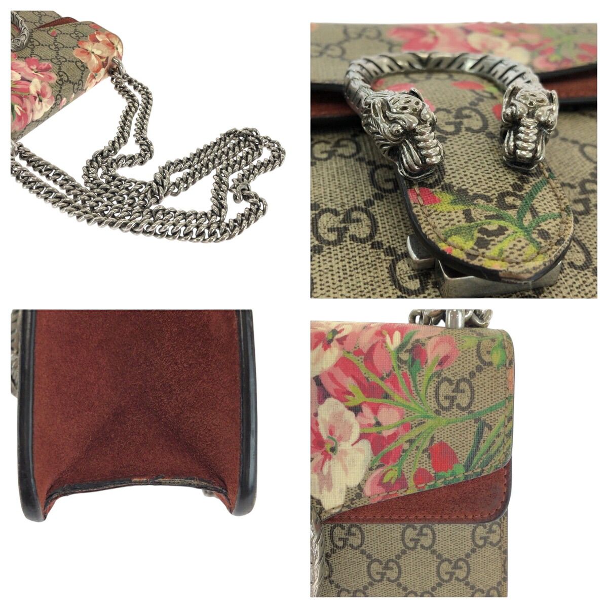 Gucci GG Blooms Dionysus GG Supreme Canvas Chain Shoulder Bag