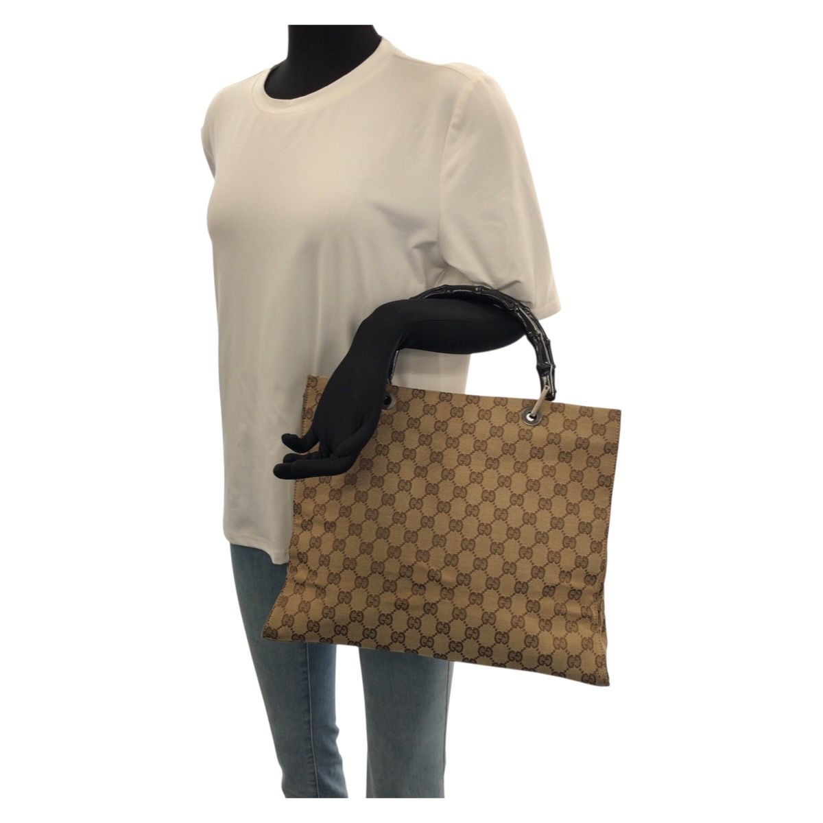 Gucci Bamboo GG Canvas Tote Bag