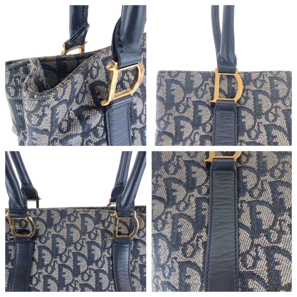 Dior Trotter Canvas Leather Tote Bag