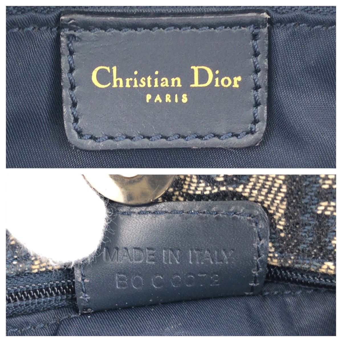 Dior Trotter Canvas Leather Tote Bag