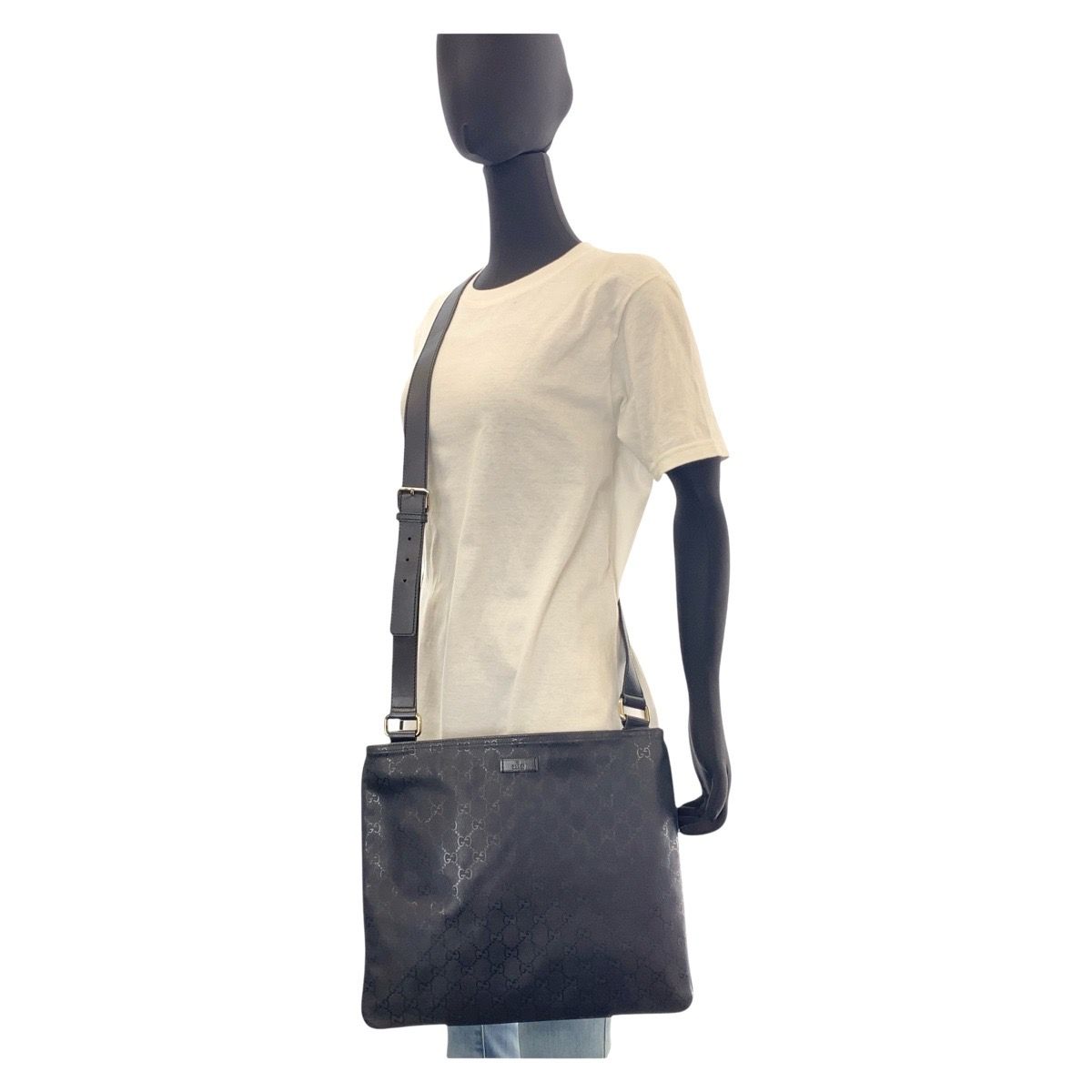 Gucci GG Imprime GG Canvas Leather Shoulder Bag