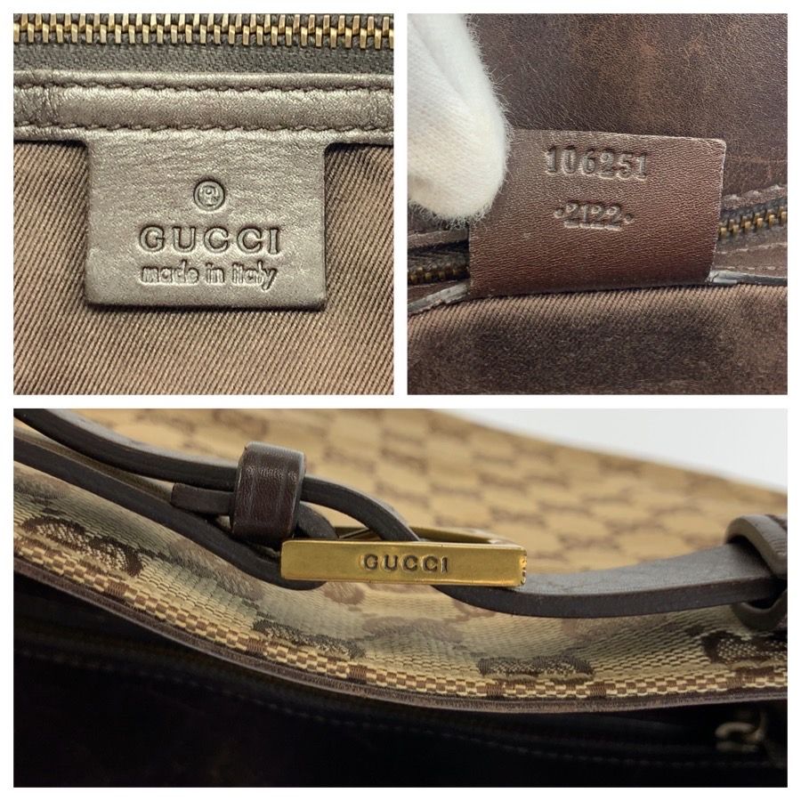 Gucci GG Canvas Leather Tote Bag